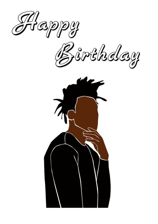 Happy Birthday Card - Man with locs
