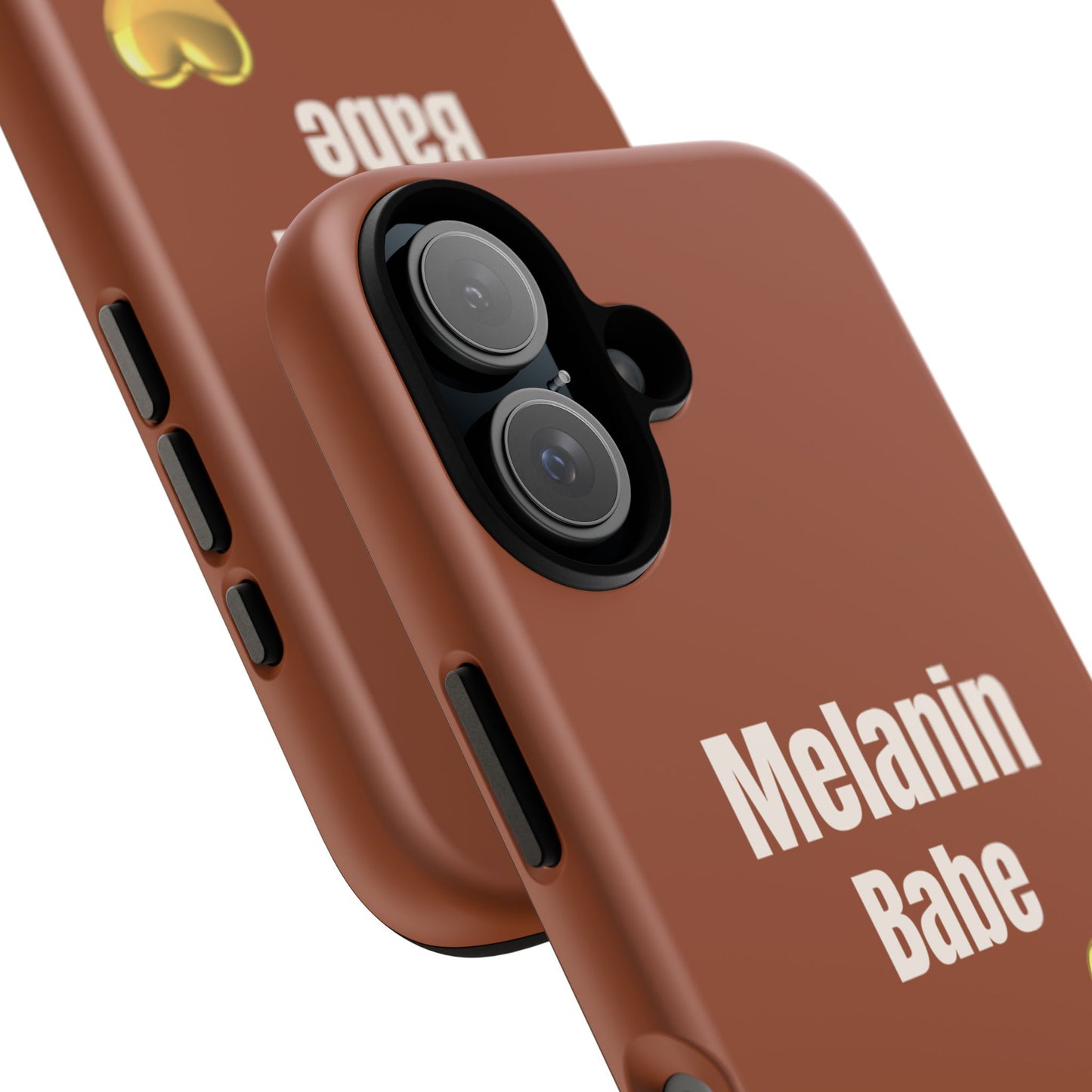 Melanin Babe Phone Case | Tough Case, Brown Background with Gold Heart