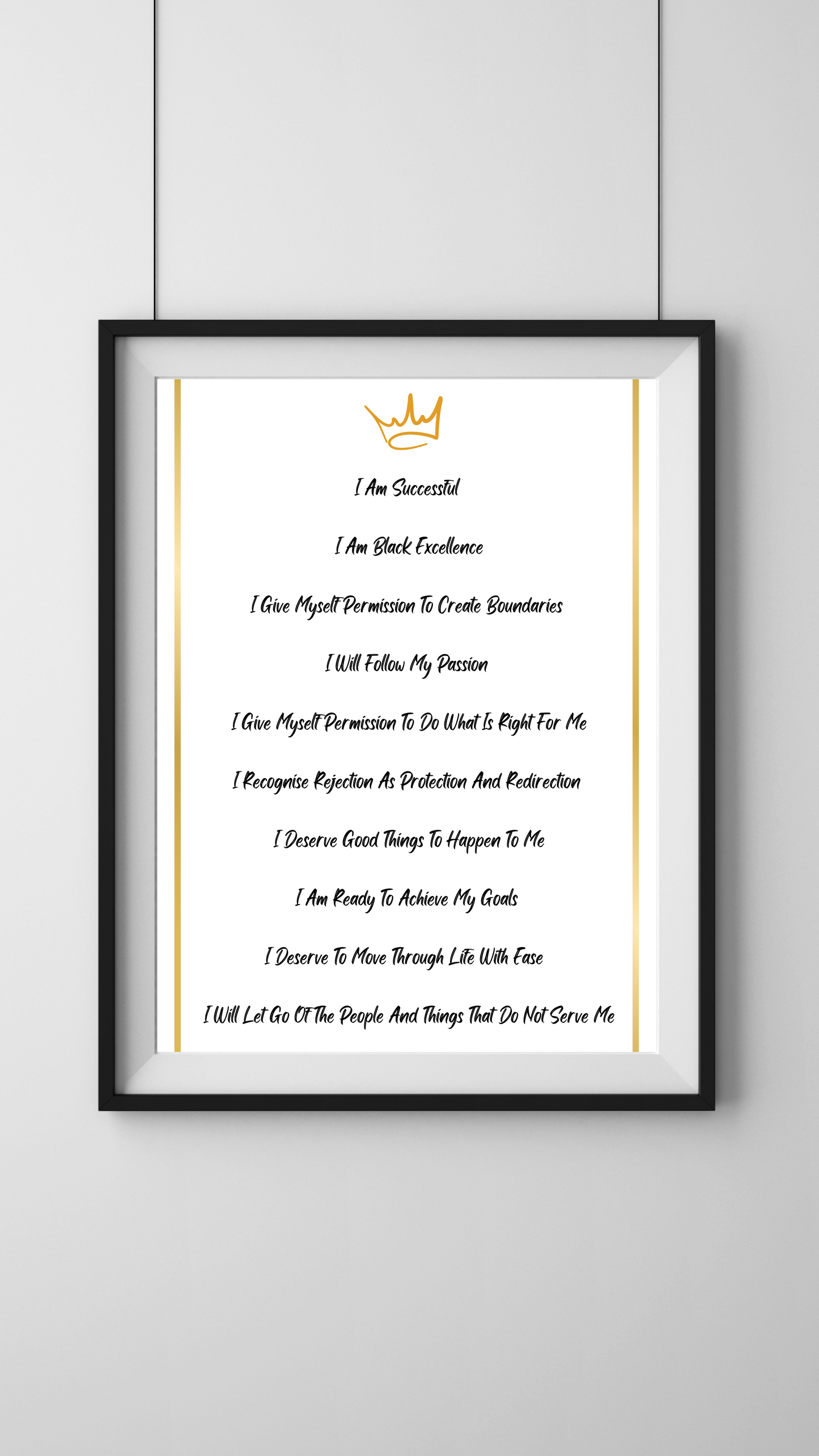 Affirmation print - Black Excellence gold crown