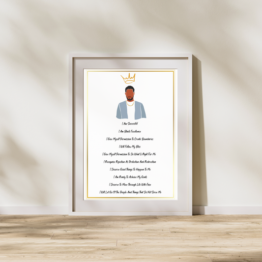 Affirmations print - Black excellence (with image)