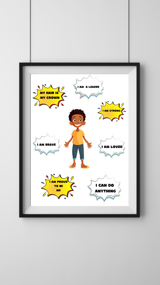 Affirmations Print - Comic book style