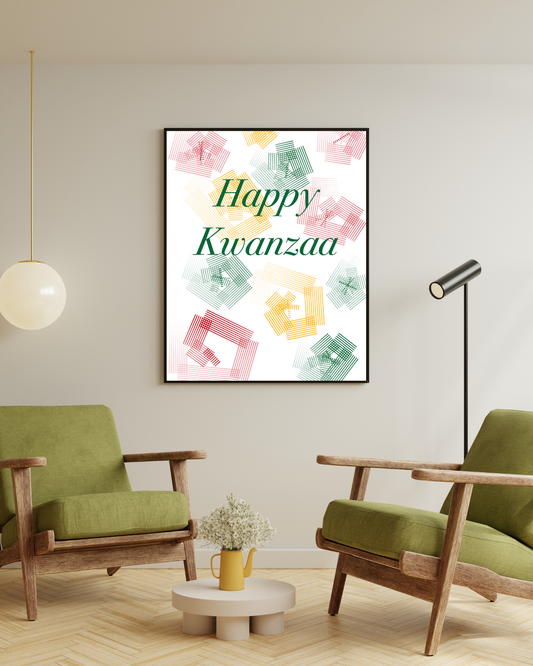 Happy Kwanzaa (Geometric Shapes) Wall Print