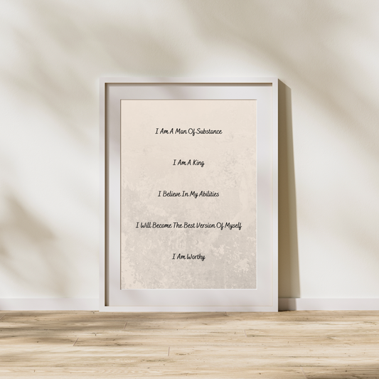 Affirmations print - Man of substance