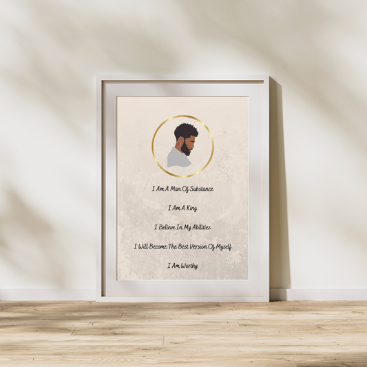 Affirmations print - Man of substance (with image)