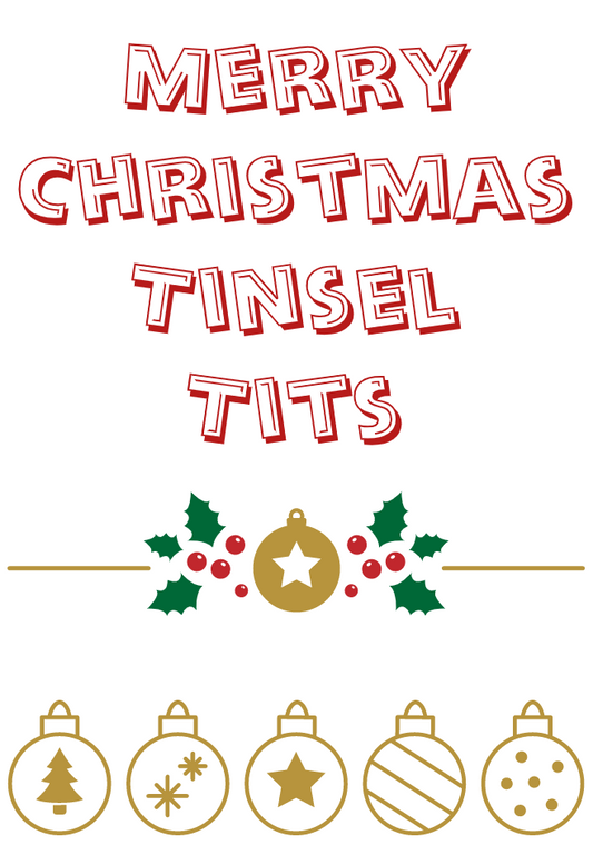 Christmas Card - Merry Christmas Tinsel Tits