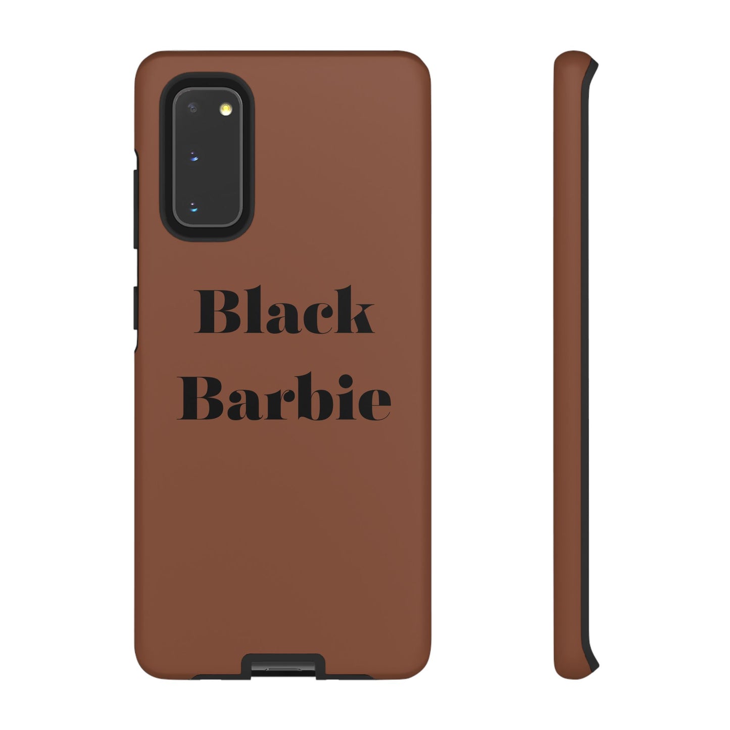 Black Barbie Tough Phone Case — Brown Protective Silicone Cover