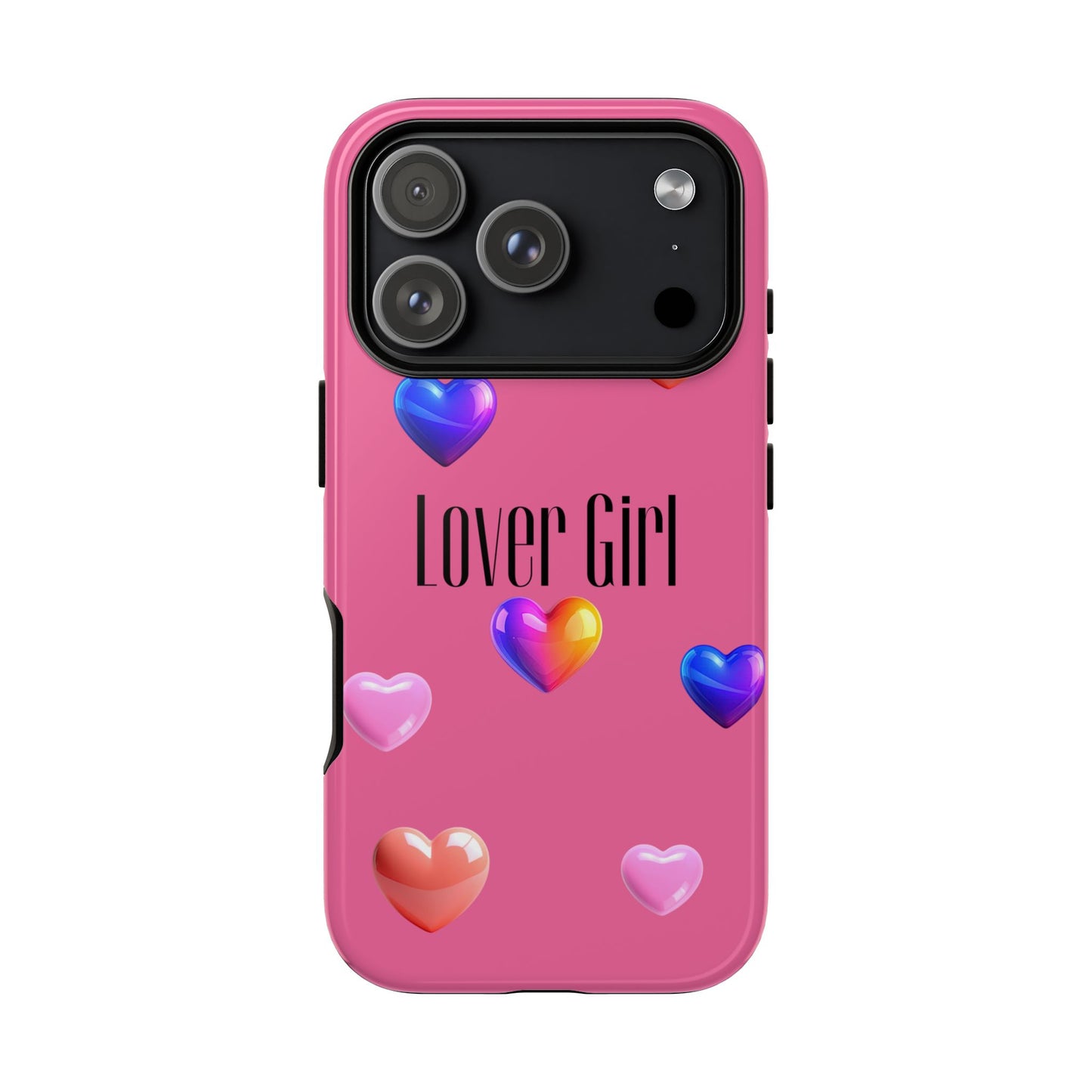 Lover Girl graphic Tough Cases | Phone Case, Pink, Blue, Peach Metallic Hearts