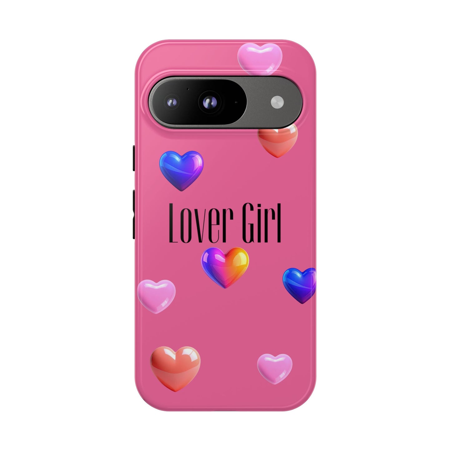 Lover Girl graphic Tough Cases | Phone Case, Pink, Blue, Peach Metallic Hearts