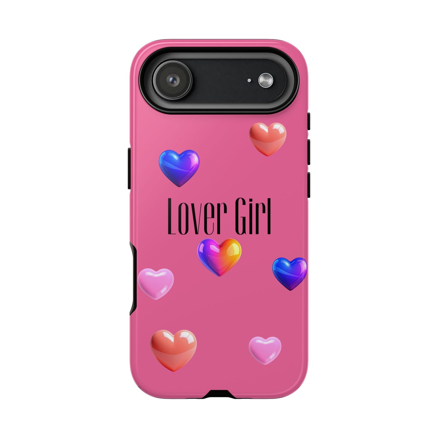 Lover Girl graphic Tough Cases | Phone Case, Pink, Blue, Peach Metallic Hearts