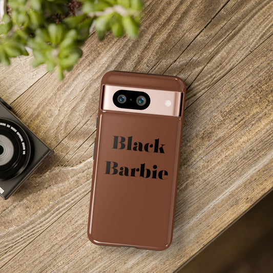 Black Barbie Tough Phone Case — Brown Protective Silicone Cover