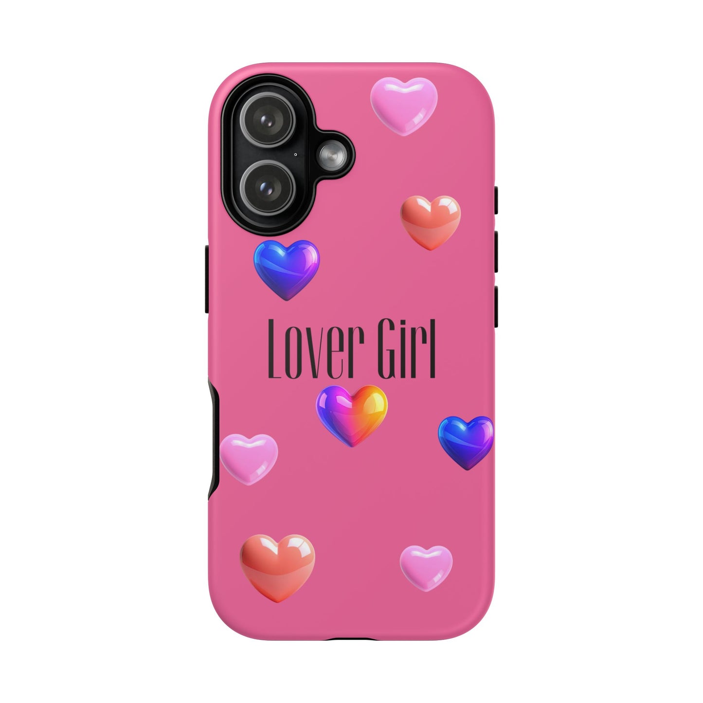 Lover Girl graphic Tough Cases | Phone Case, Pink, Blue, Peach Metallic Hearts