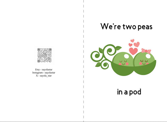 Cute card - We're two peas in a pod