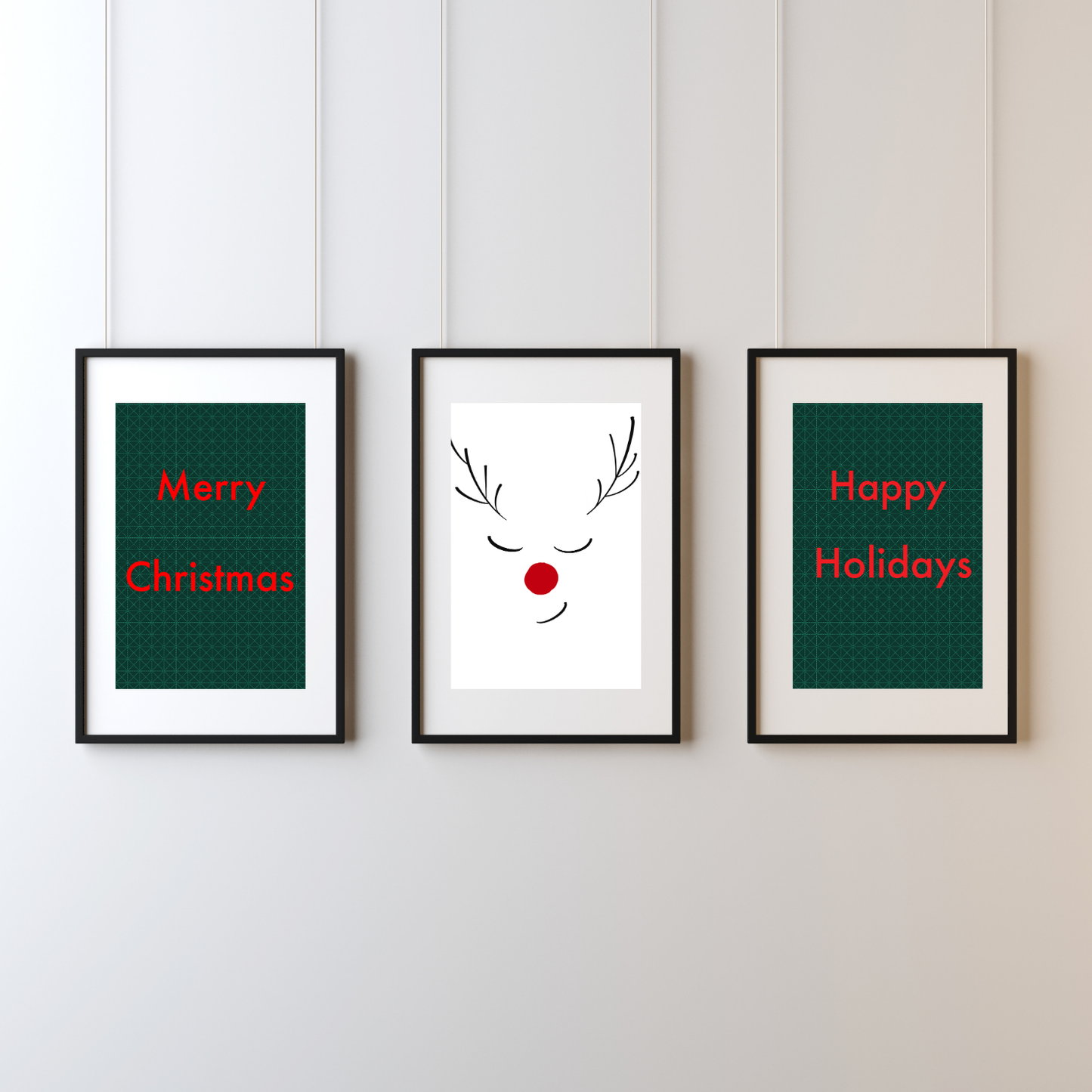 Merry Christmas Geometric Wall Print