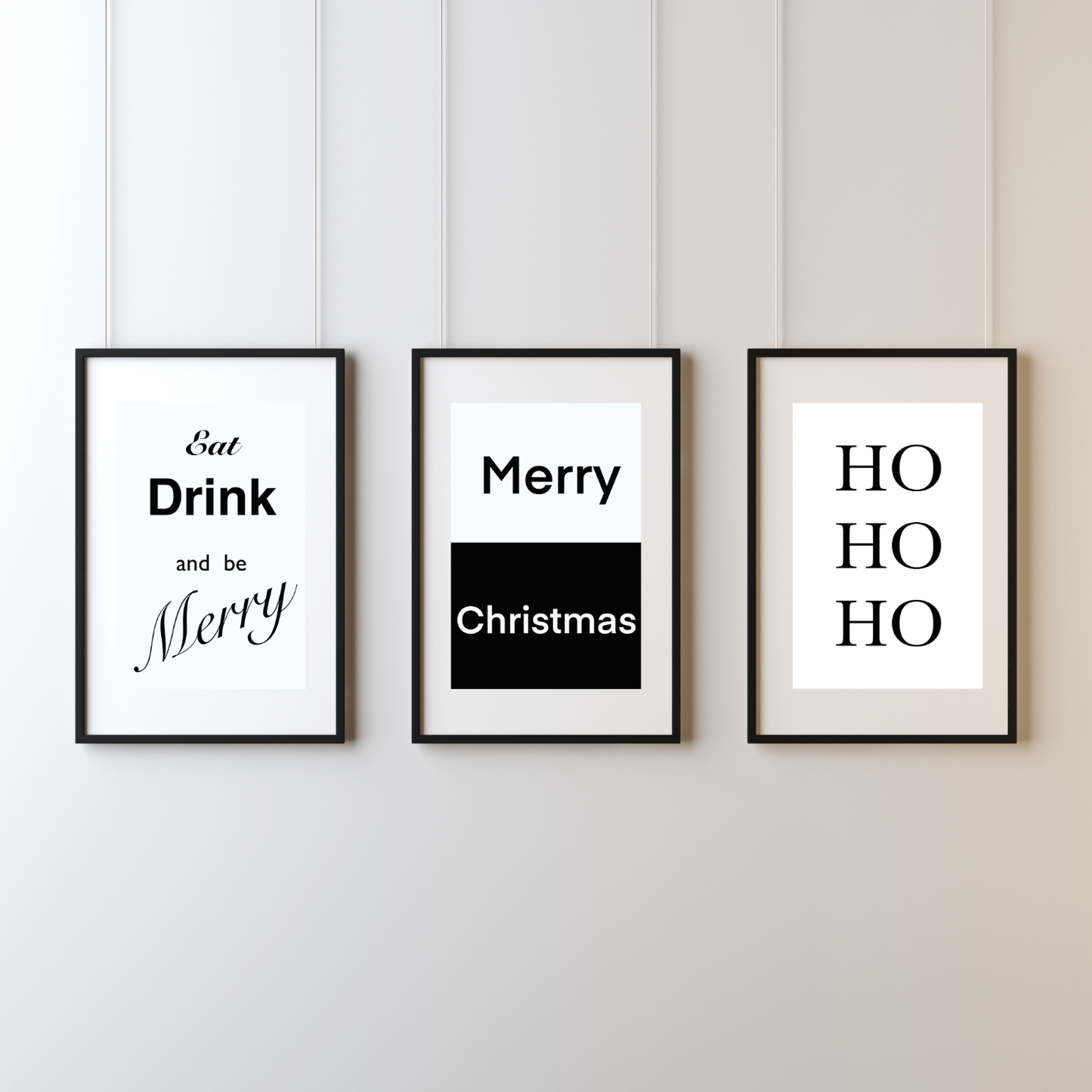 Merry Christmas Split-Colour Wall Print