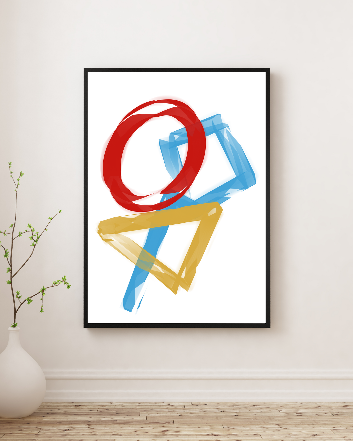 Art Print - Abstract 3 colour shapes