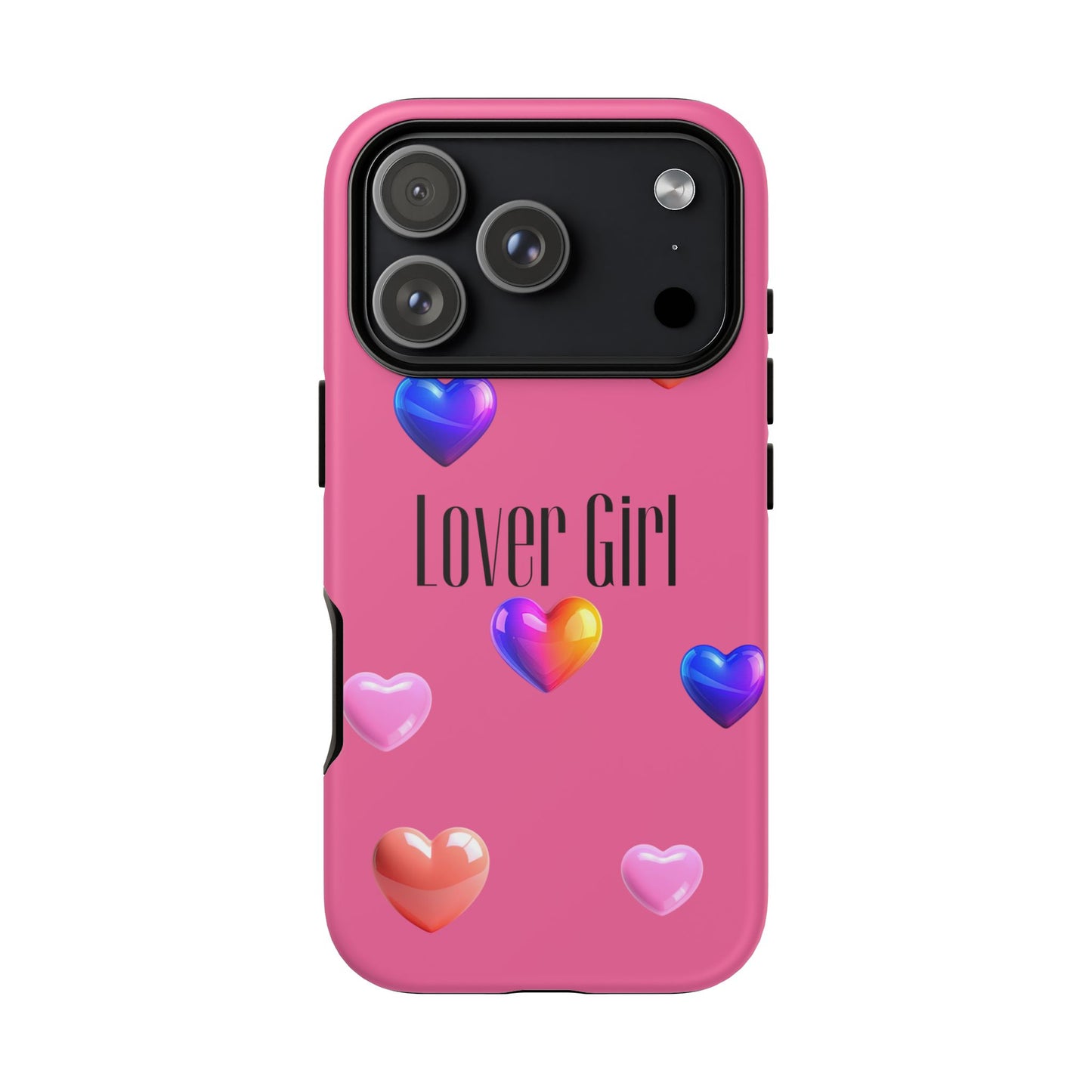 Lover Girl graphic Tough Cases | Phone Case, Pink, Blue, Peach Metallic Hearts