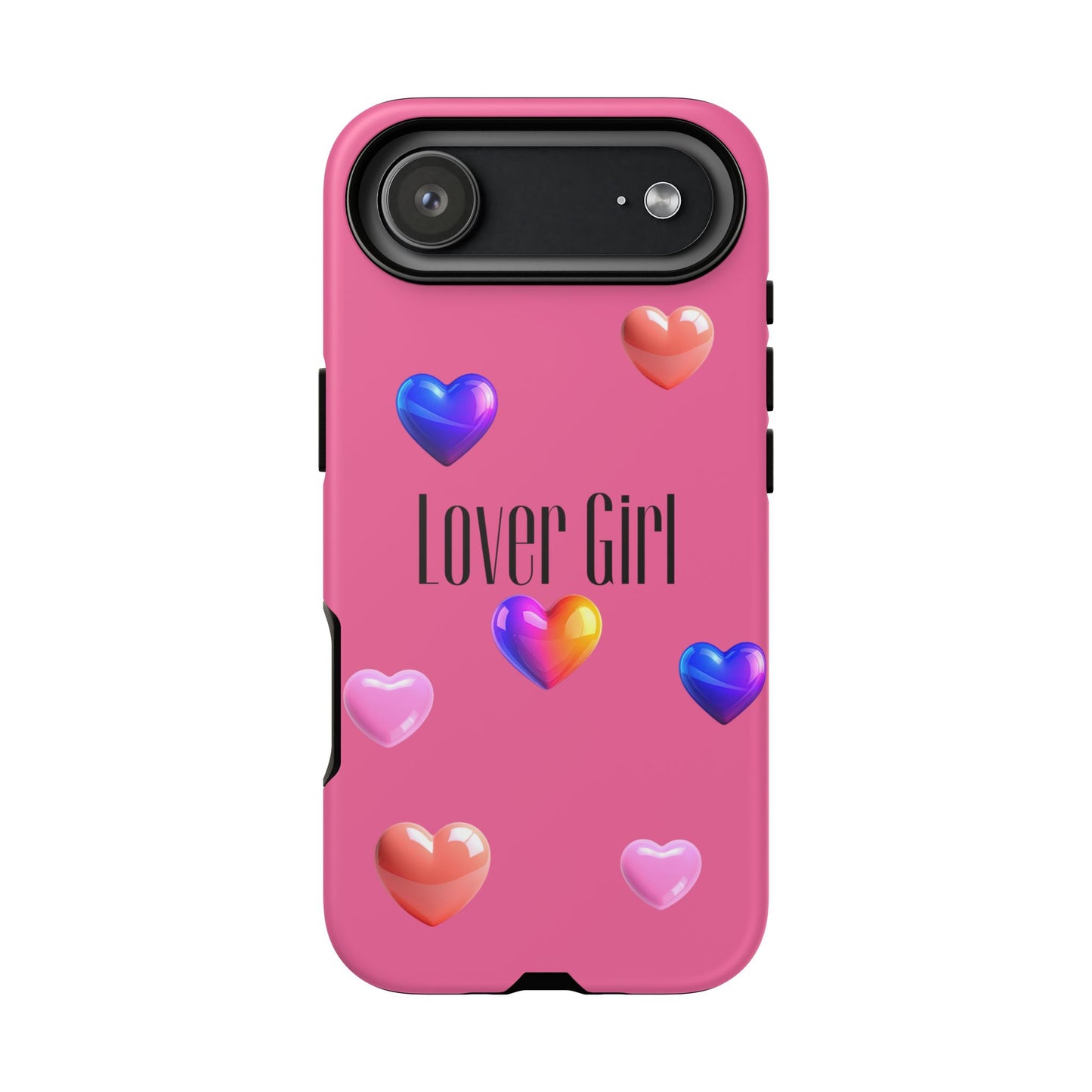 Lover Girl graphic Tough Cases | Phone Case, Pink, Blue, Peach Metallic Hearts