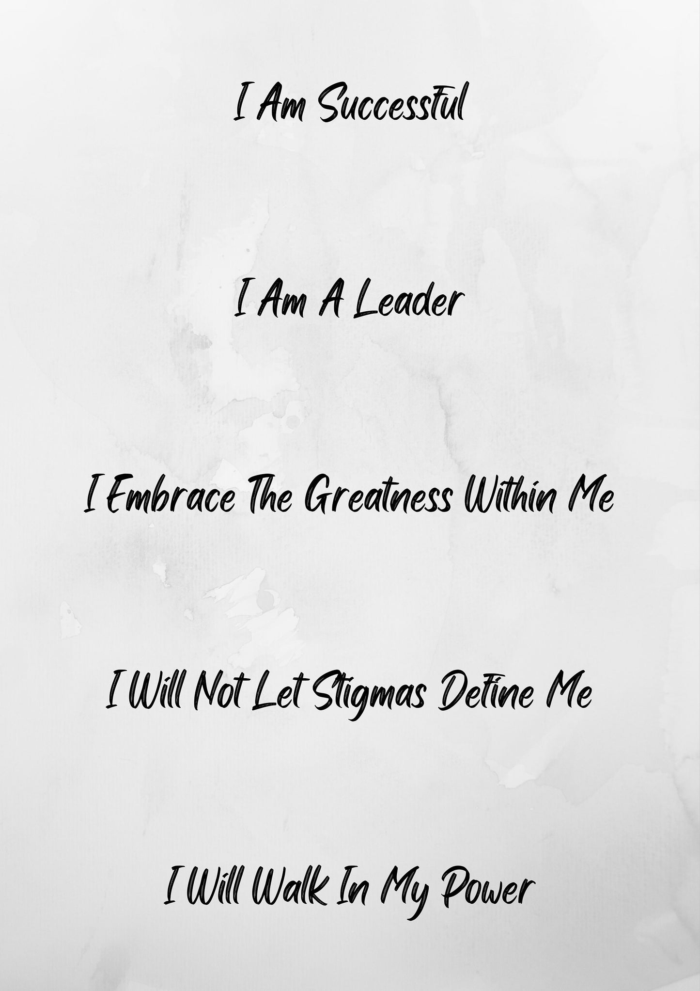 Affirmations print - Greyscale