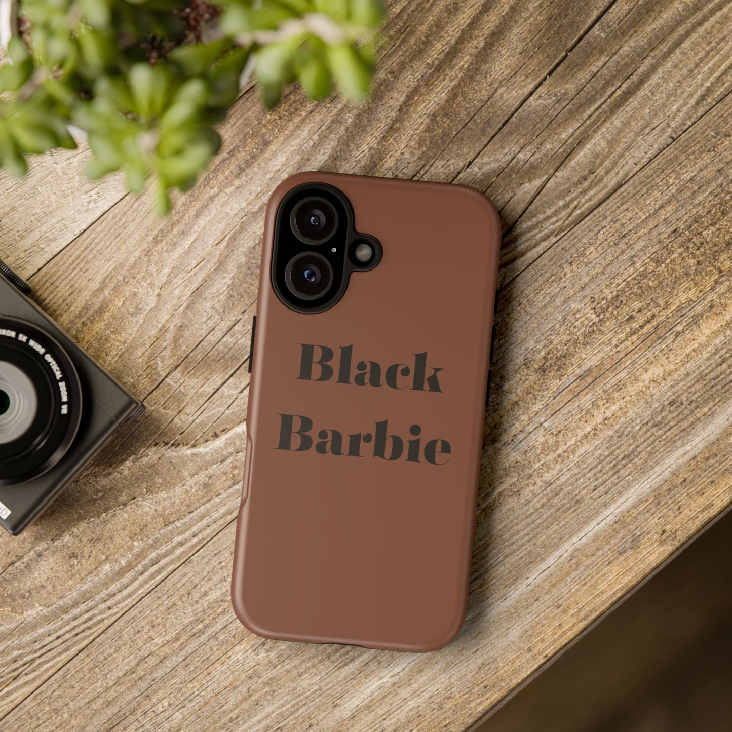 Black Barbie Tough Phone Case — Brown Protective Silicone Cover