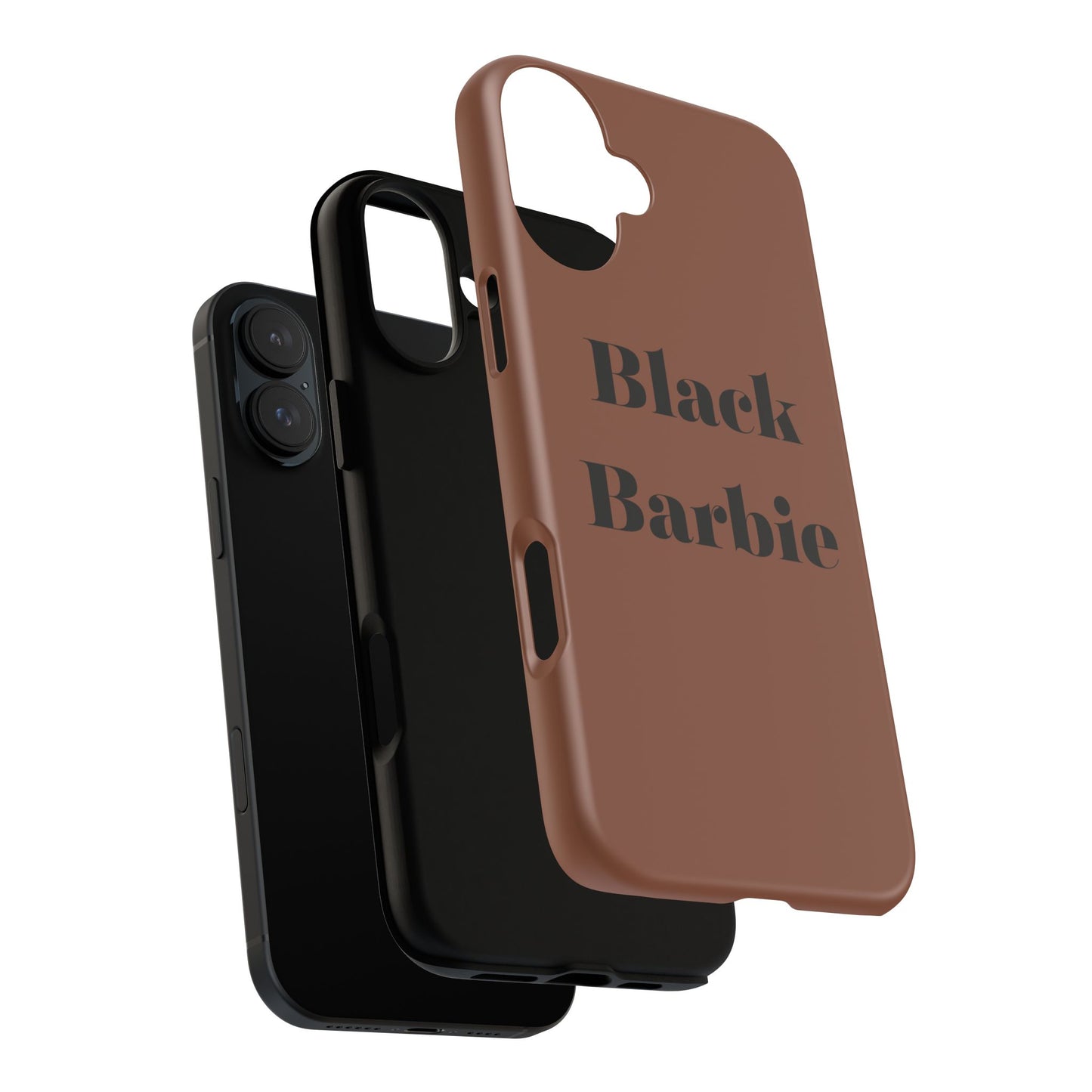 Black Barbie Tough Phone Case — Brown Protective Silicone Cover