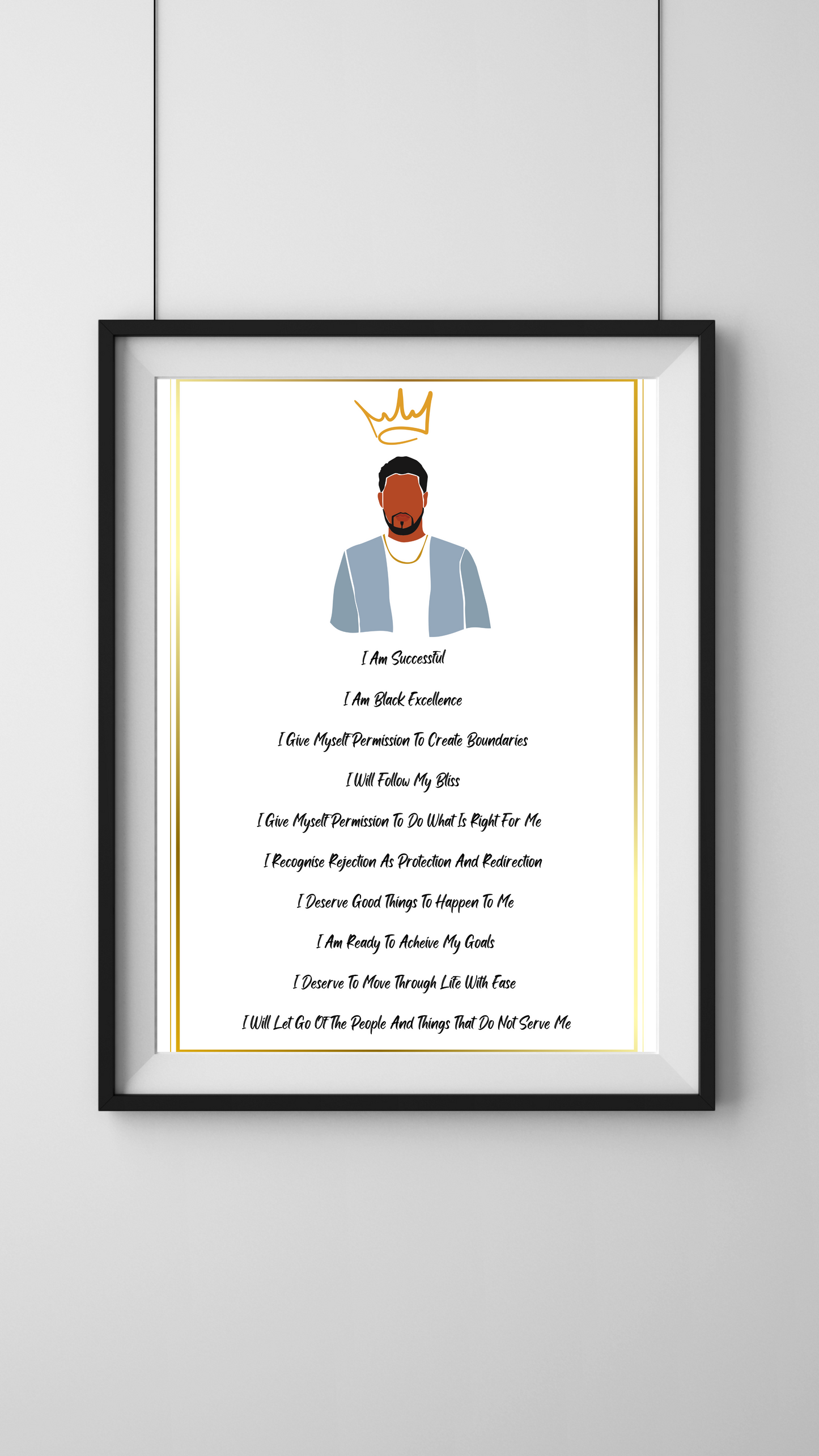Affirmations print - Black excellence (with image)