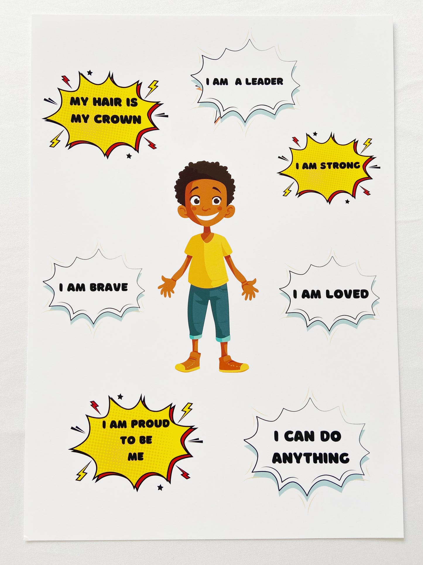 Affirmations Print - Comic book style