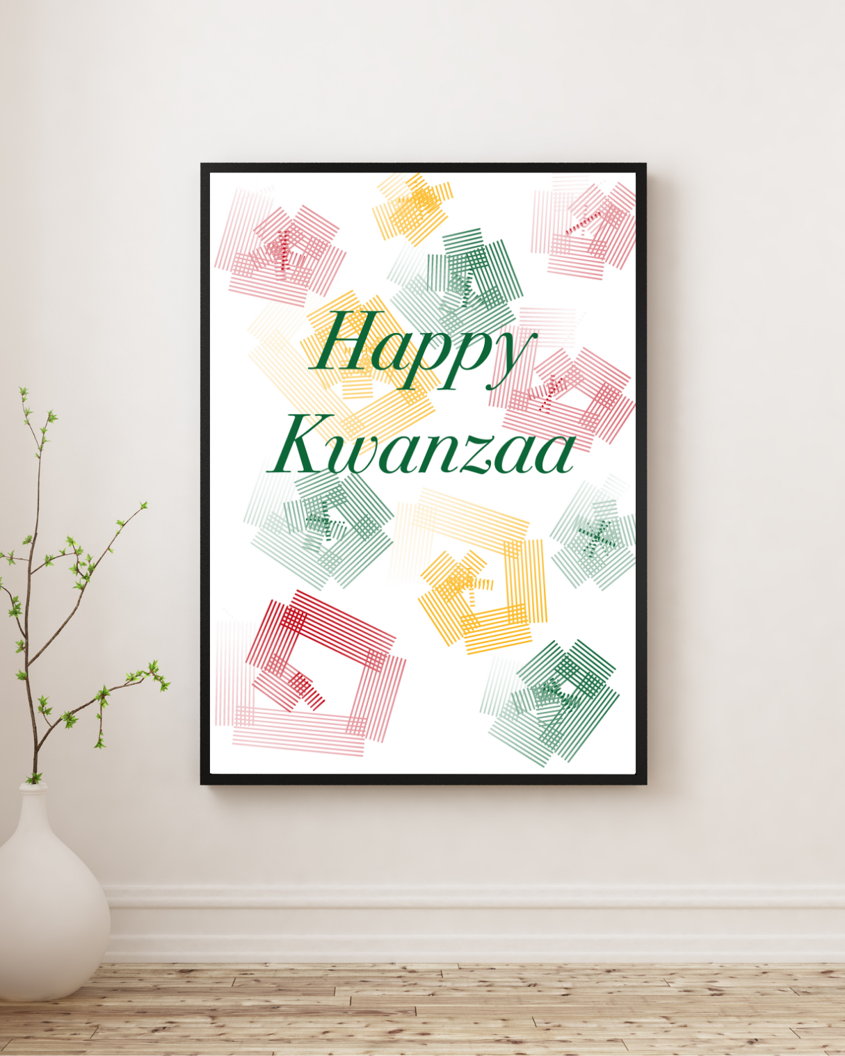 Happy Kwanzaa (Geometric Shapes) Wall Print