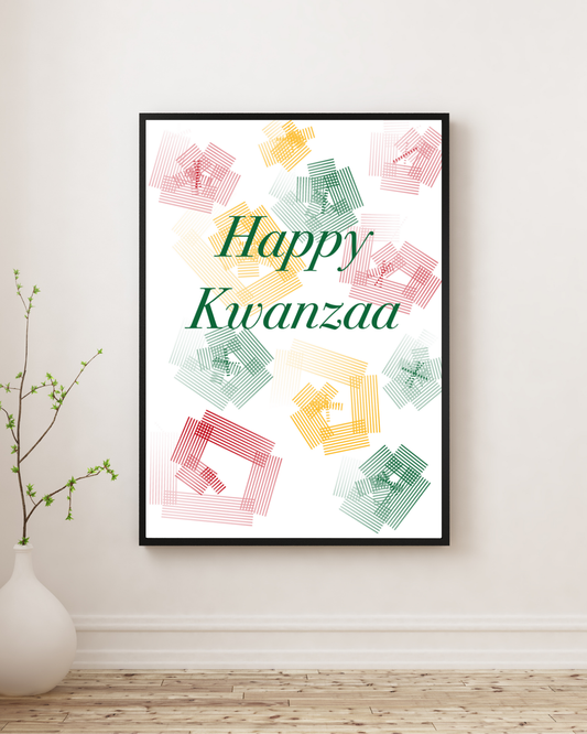 Happy Kwanzaa (Geometric Shapes) Wall Print