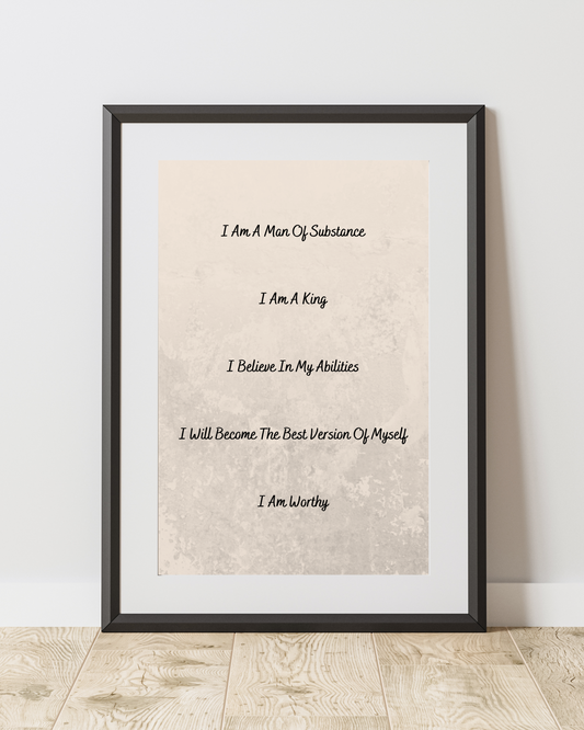 Affirmations print - Man of substance