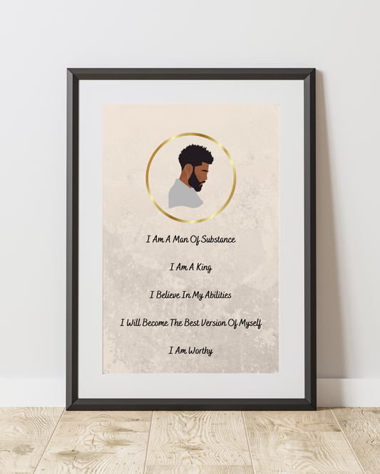Affirmations print - Man of substance (with image)