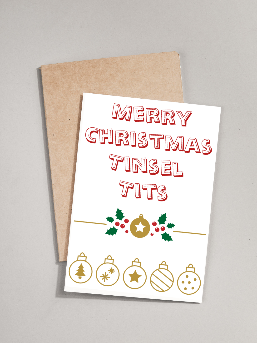 Christmas Card - Merry Christmas Tinsel Tits