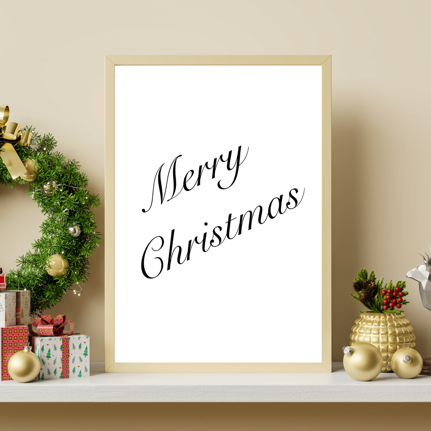 Merry Christmas Wall Print