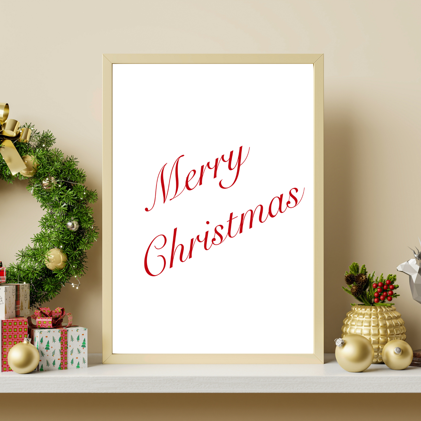 Merry Christmas Wall Print