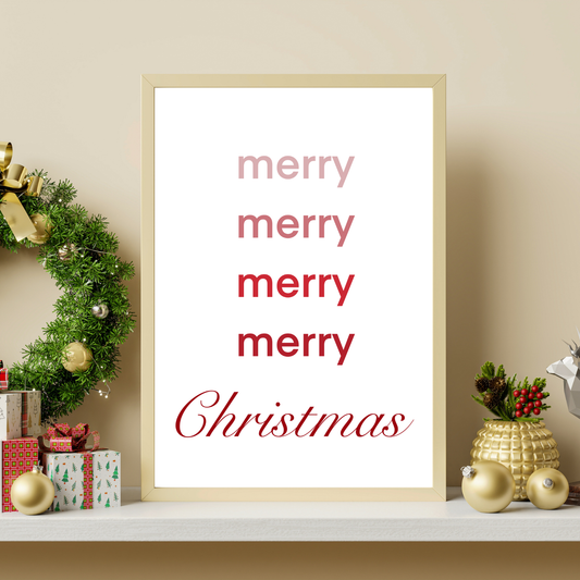 Merry Merry Merry Merry Christmas Wall Print