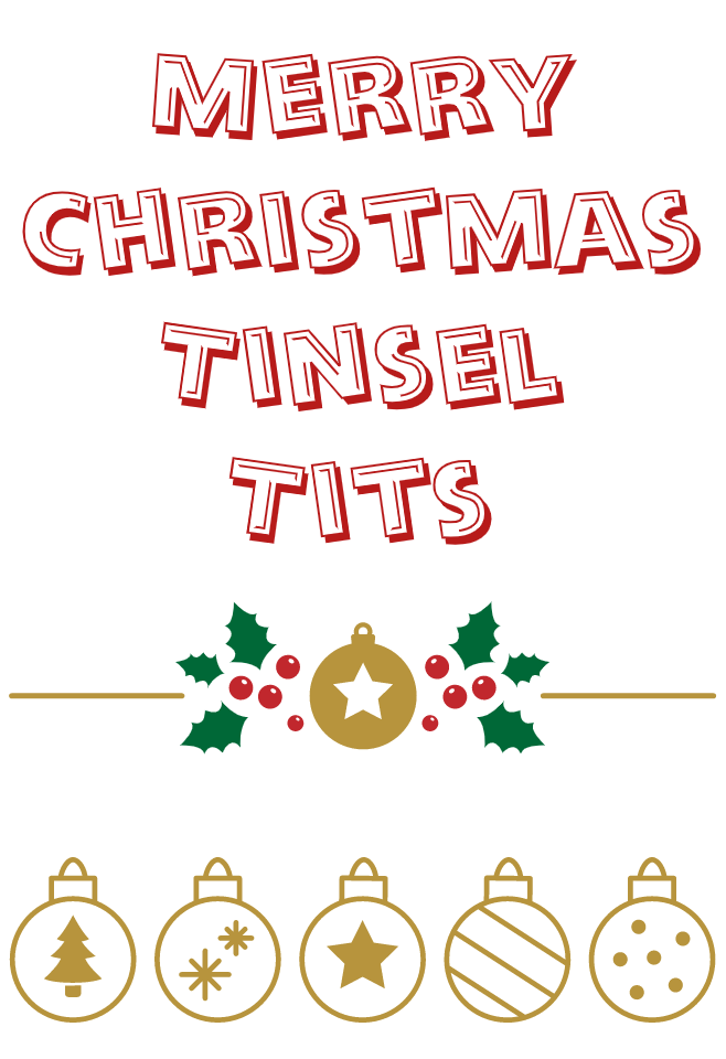Christmas Card - Merry Christmas Tinsel Tits