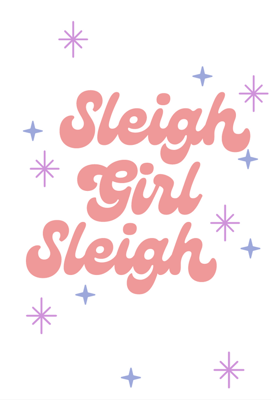 Christmas Card - Sleigh Girl Sleigh