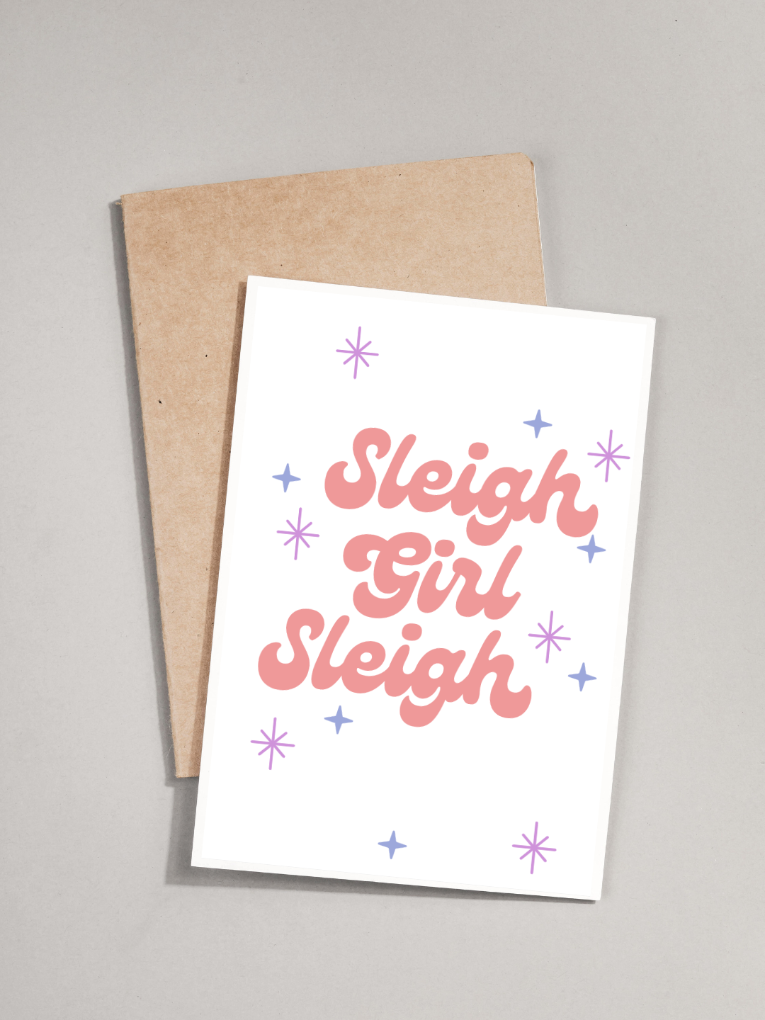 Christmas Card - Sleigh Girl Sleigh