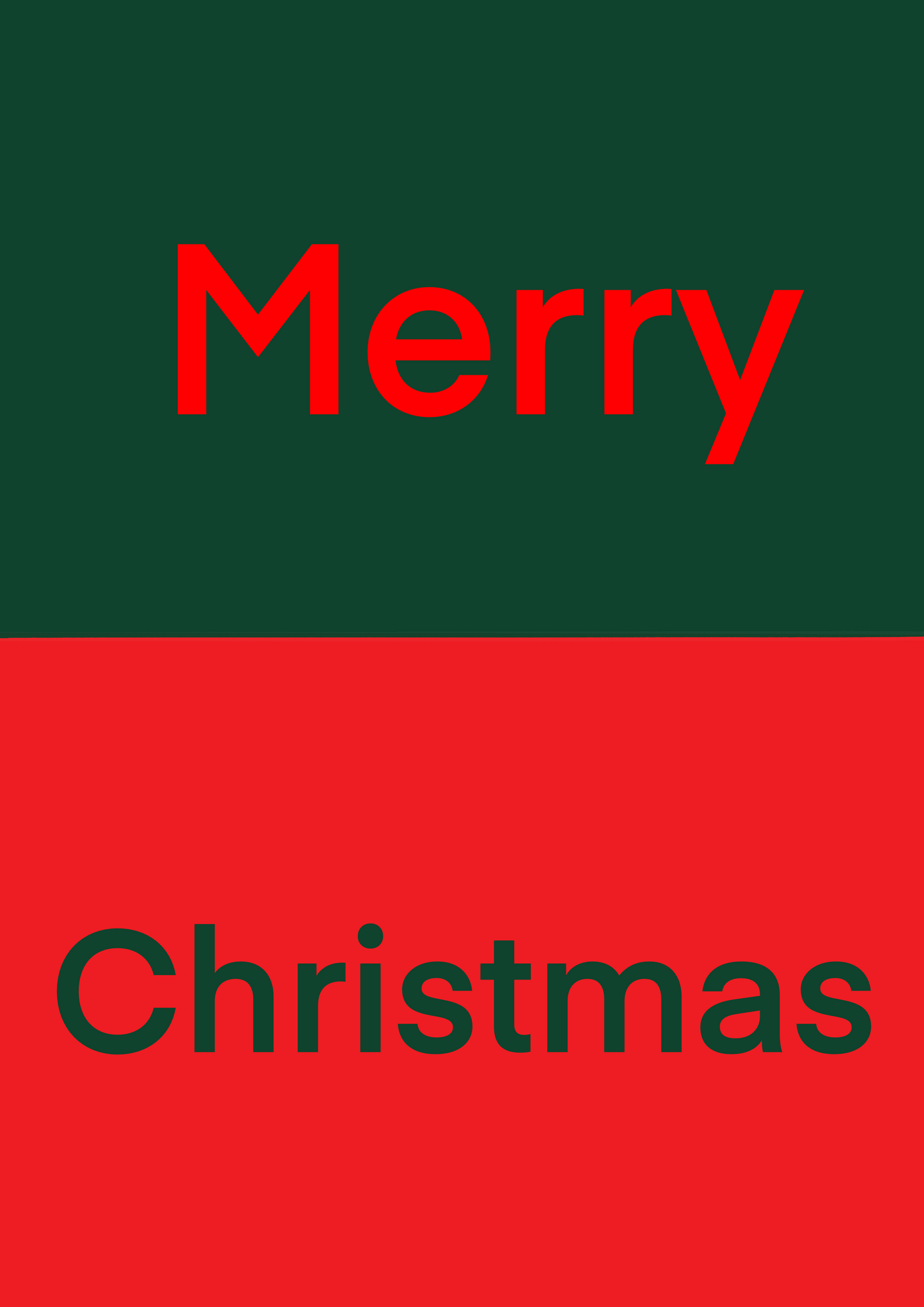 Merry Christmas Split-Colour Wall Print