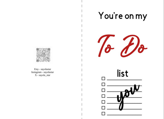 Cheeky card - You’re on my To Do list