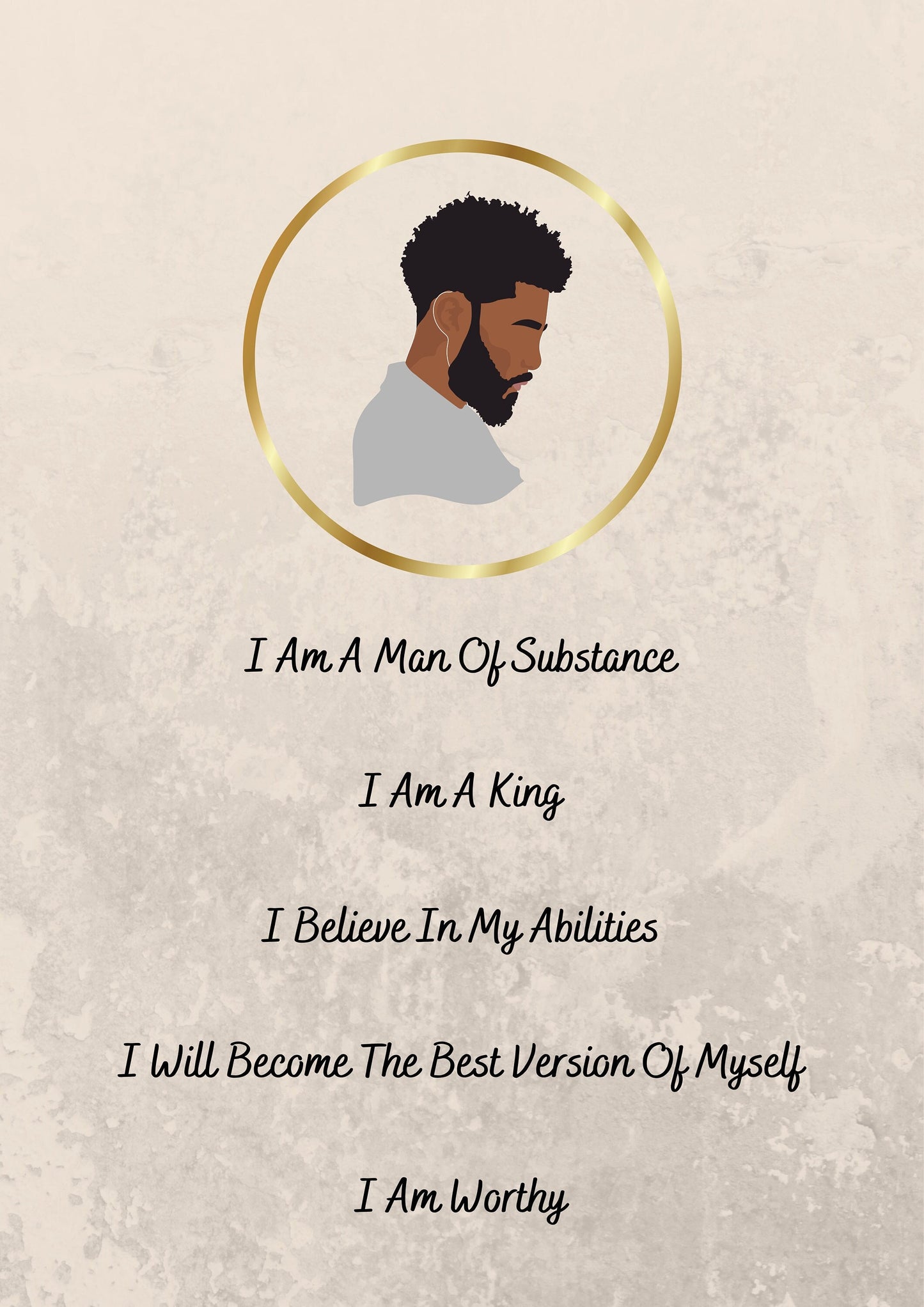 Affirmations print - Man of substance (with image)