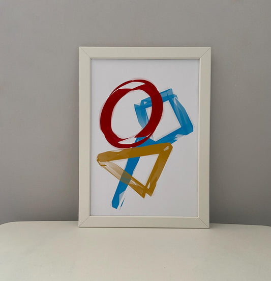 Art Print - Abstract 3 colour shapes