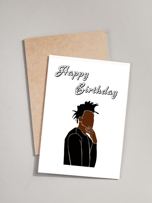 Happy Birthday Card - Man with locs